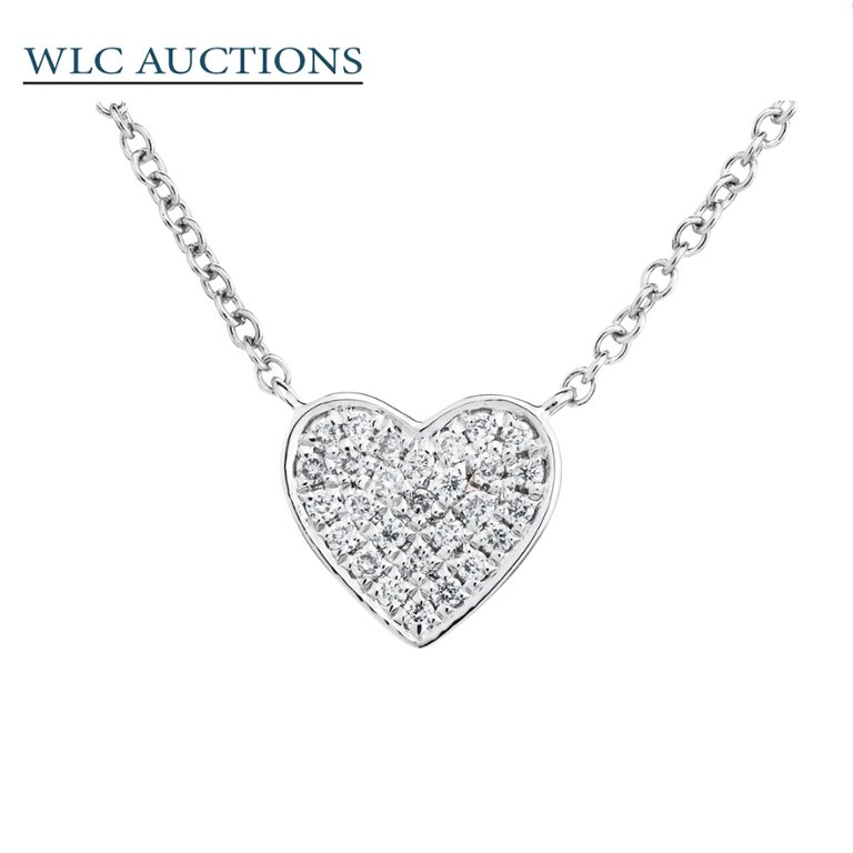 Natural Diamond Heart Shaped Cluster Pendant 0.07ct