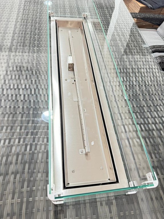 The Lake Como Rectangular 8 Seat Garden Dining Table With Gas Fire Pit