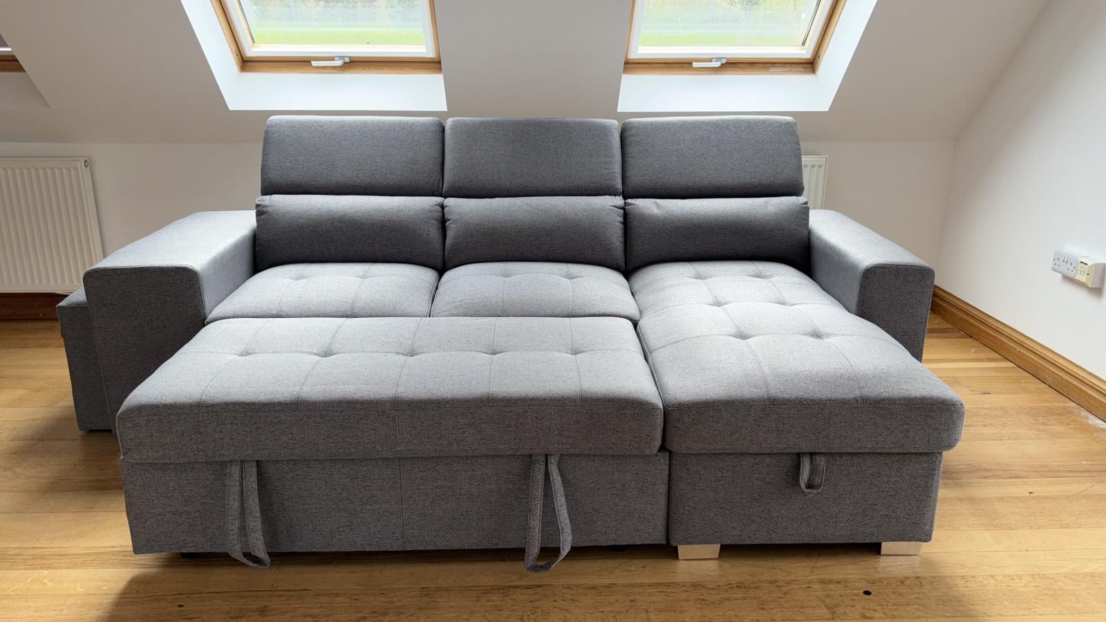 Grey Aston Pull Out Sofa Bed