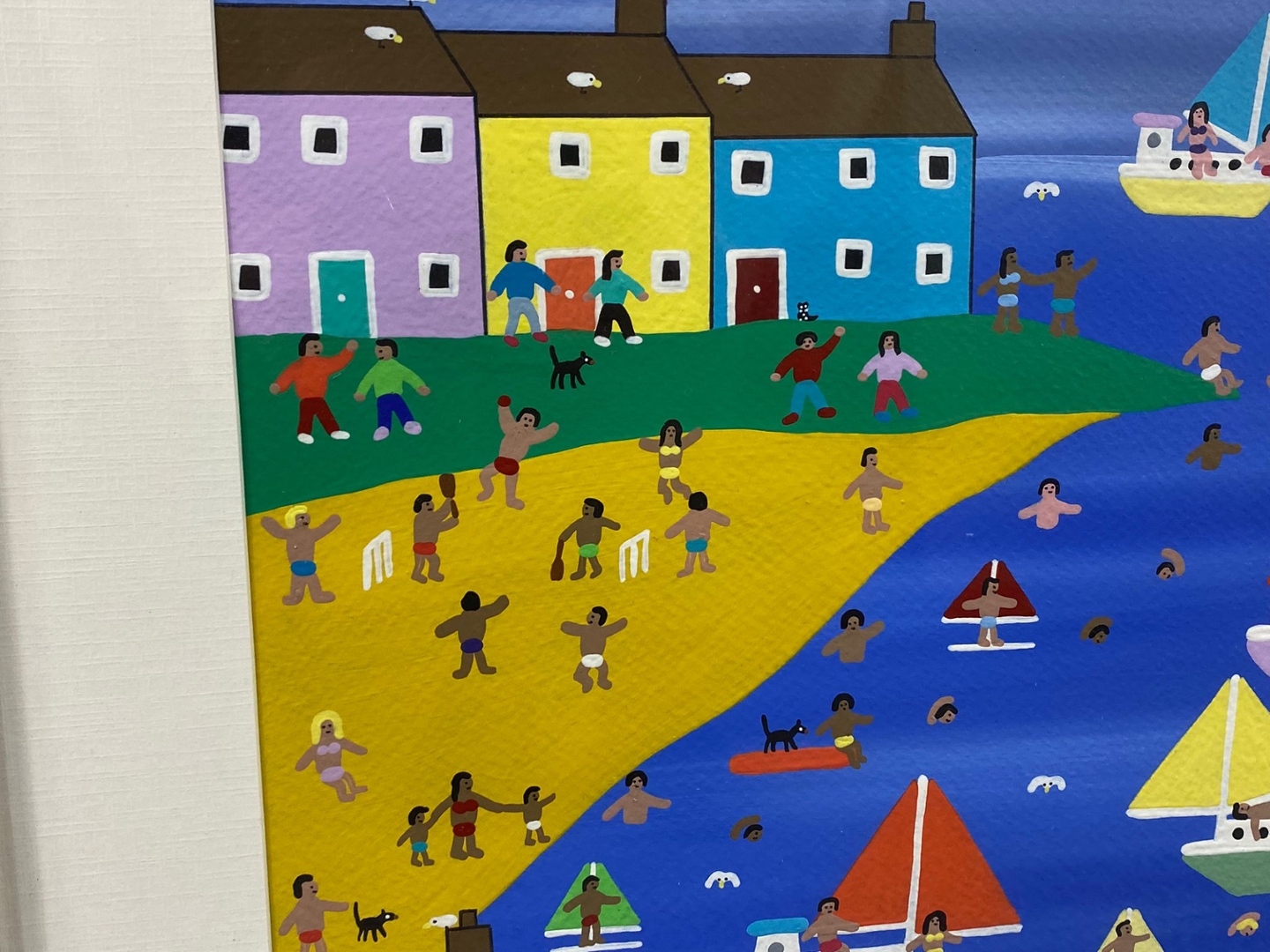 Original Oil Painting by the Artist Gordon Barker titled 'Beach Games'