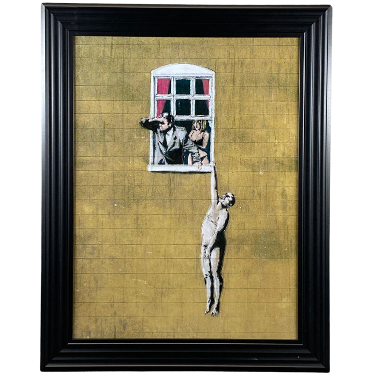 Liquid Art Picture by Banksy titled Well Hung Lover