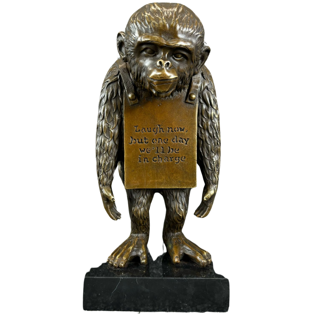 Bronze Sculpture of Banksy Artwork titled Laugh Now
