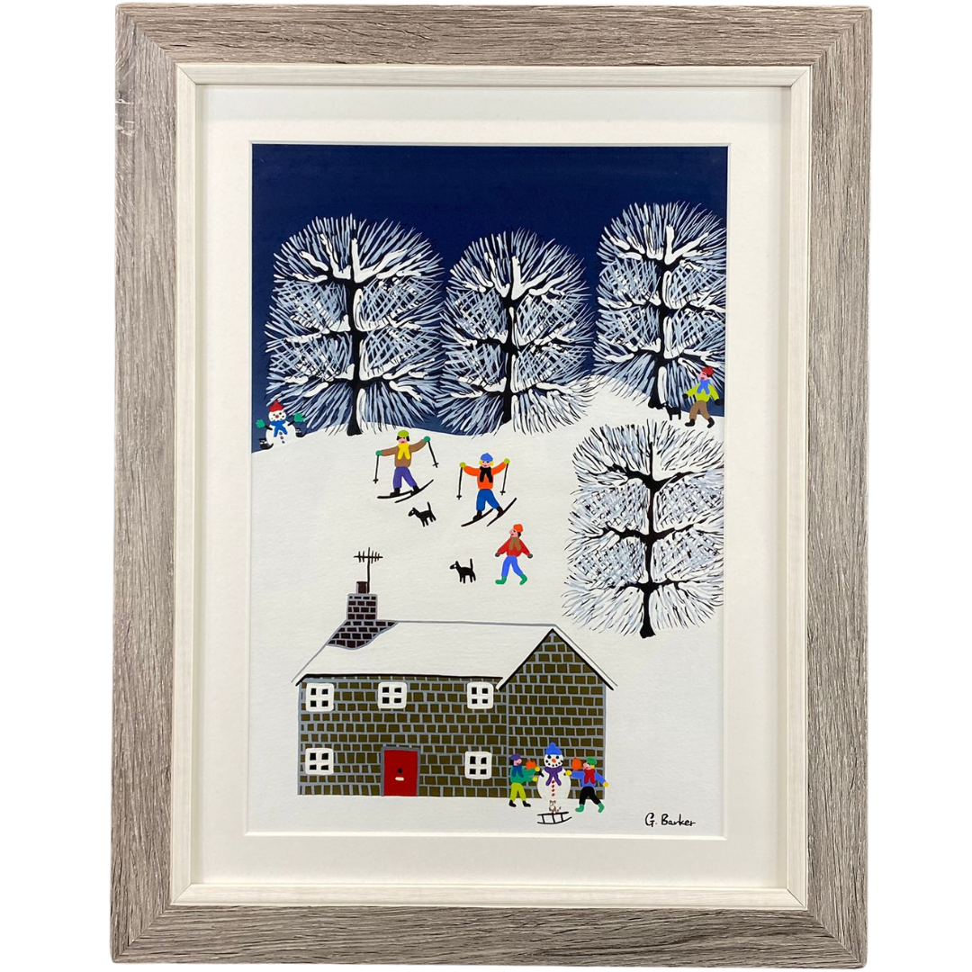 Original Oil Painting by the Artist Gordon Barker titled *Skiing*