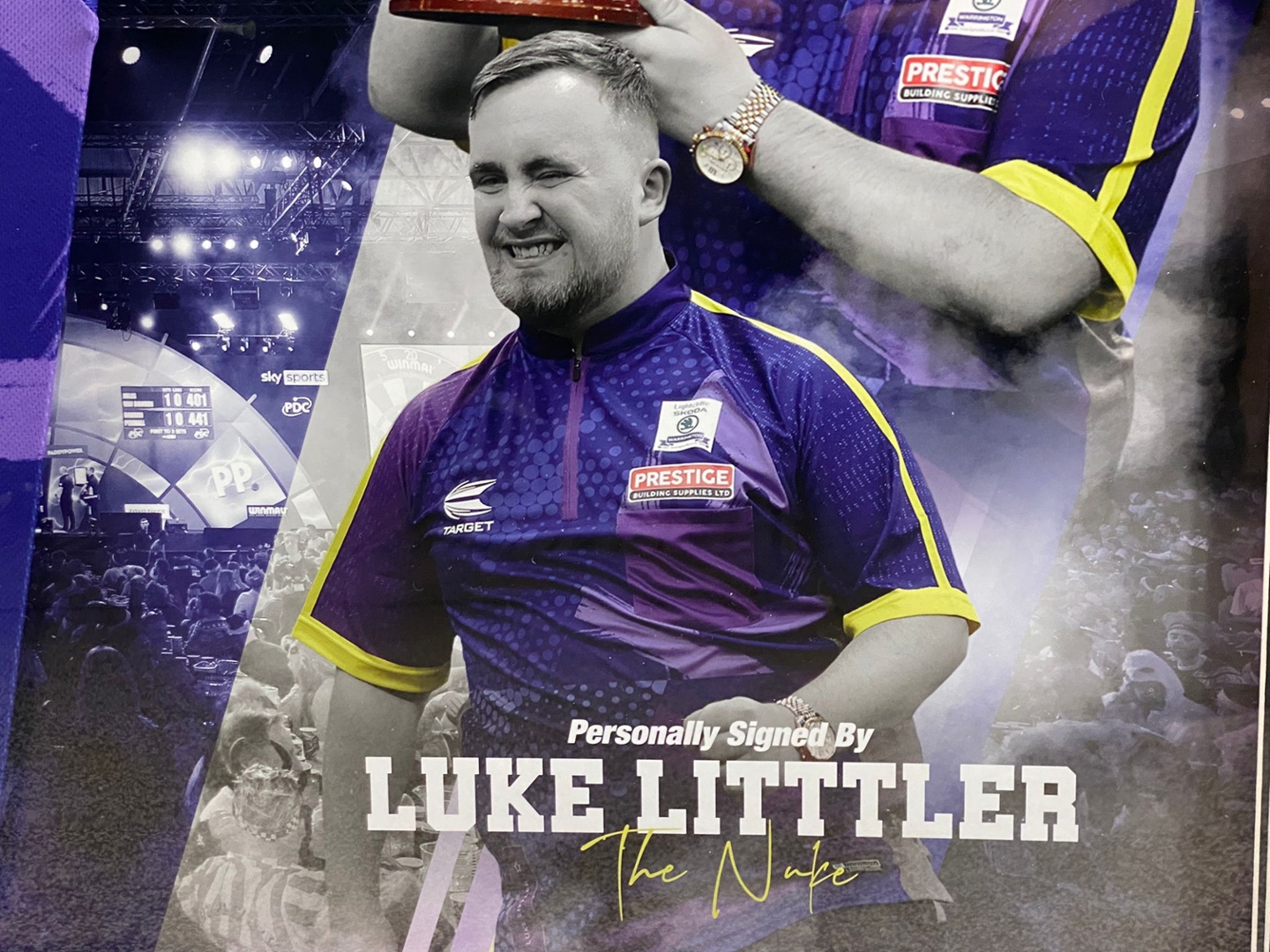 Luke Littler Signed Blue Darts Shirt