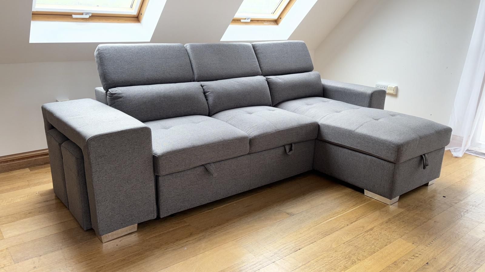 Grey Aston Pull Out Sofa Bed