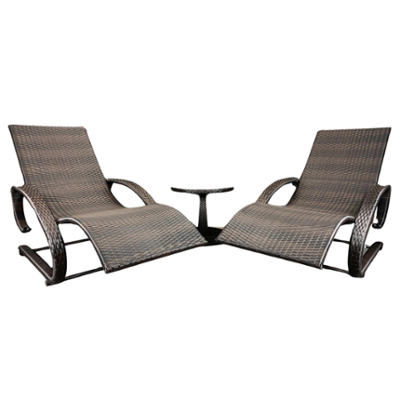Curved rattan sun lounger online